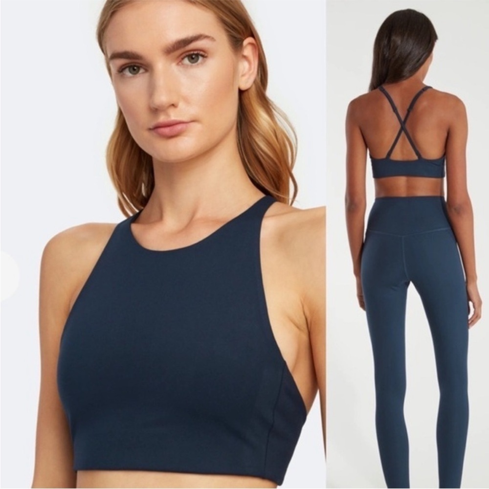 Girlfriend Collective Topanga Criss Cross Sports Bra XL Midnight Blue Adjustable